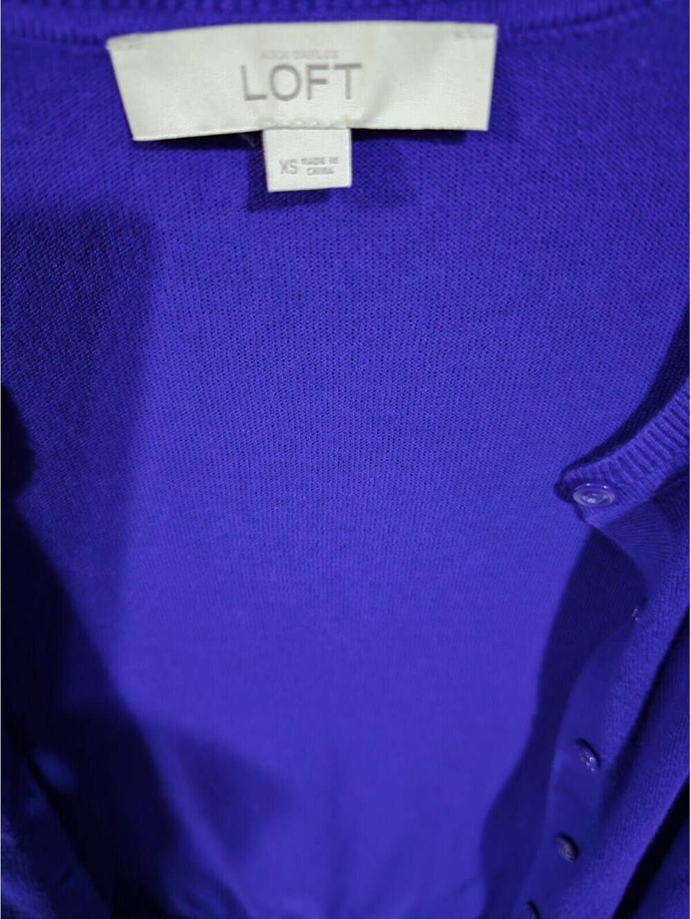 Loft Purple Button Down Cardigan Size XS - Picture 4 of 4